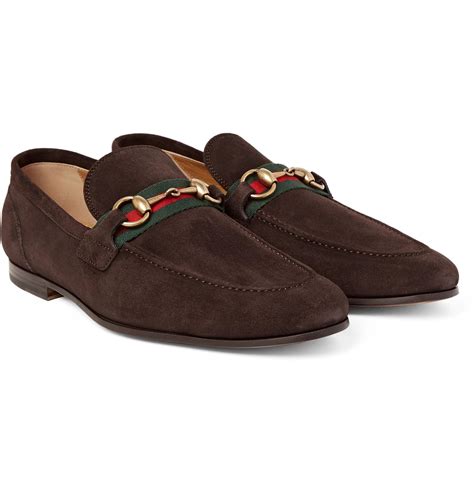 brown suede gucci loafers